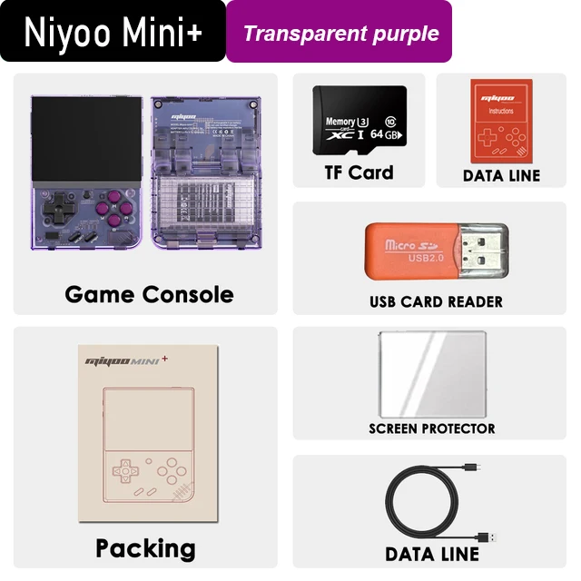 Console Portable MiyooMini Plus - 20000+ Jeux Rétro, écran IPS 3.5", Wi-Fi, 64GB