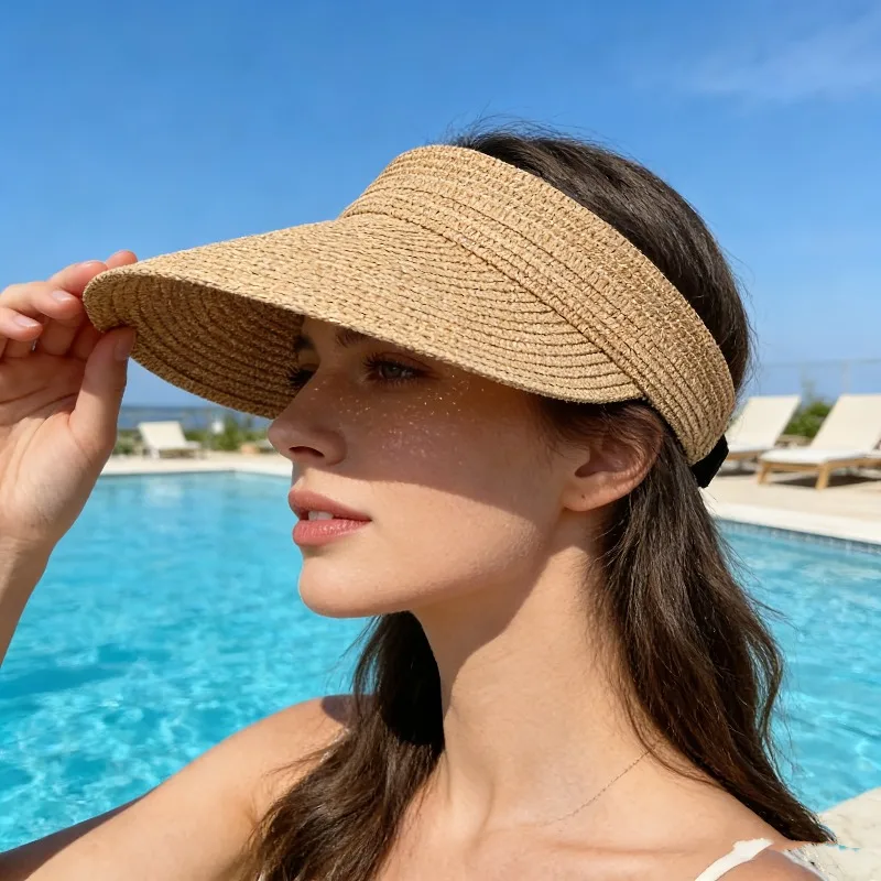 Sombrero de sol mujer ala ancha plegable para playa y senderismo_voghion.com