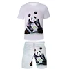 Summer Cute Panda 3D Print T-Shirts Shorts Sets Men's Tracksuits Oversized Short Sleeve T Shirt Pants Set Man Suits Clothing 3