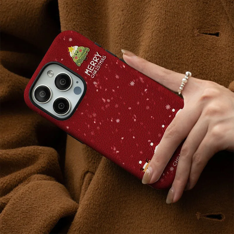 Dual-Layer Snowman Shockproof Phone Case with Bumper Protection