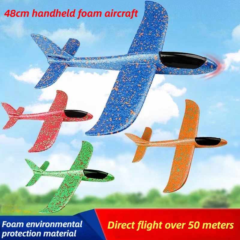 48cm Foam Aircraft Toy Large Eva Hand Thrown Flight Glider Outdoor Parent-child Interaction Fun Toy Children's Gift