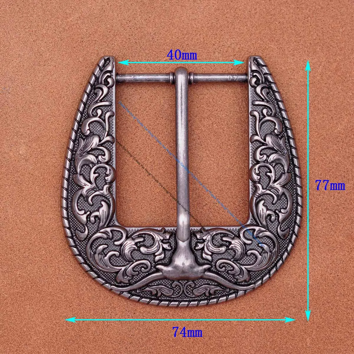 Heavy Strong Antique Silver Floral Western Cowboy Longhorn Bull