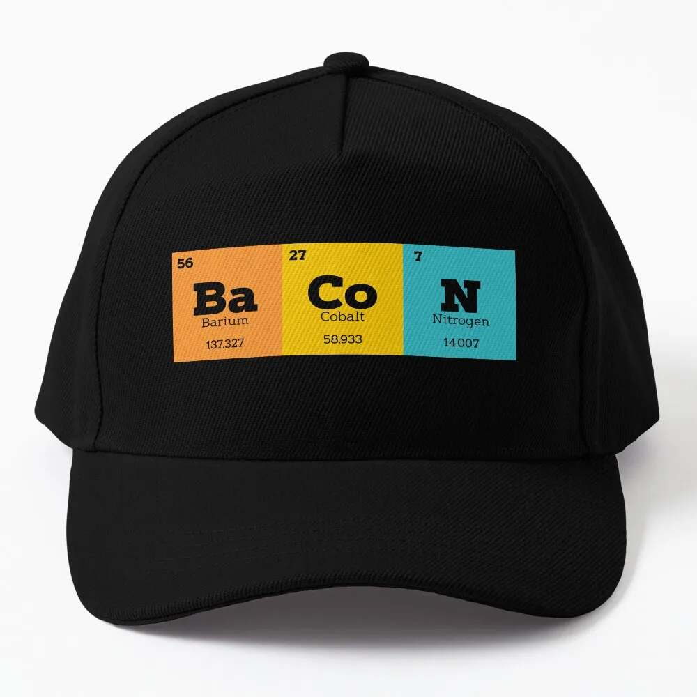 

Bacon Periodic Table Elements Baseball Cap Mountaineering Luxury Cap Beach Outing Hats For Women Men's