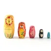5PCS Montessori Nesting Doll Toy Handmade Wooden Russian Matryoshka Doll Toys for Girl DIY Painted Stacking Dolls Toys Gift 1