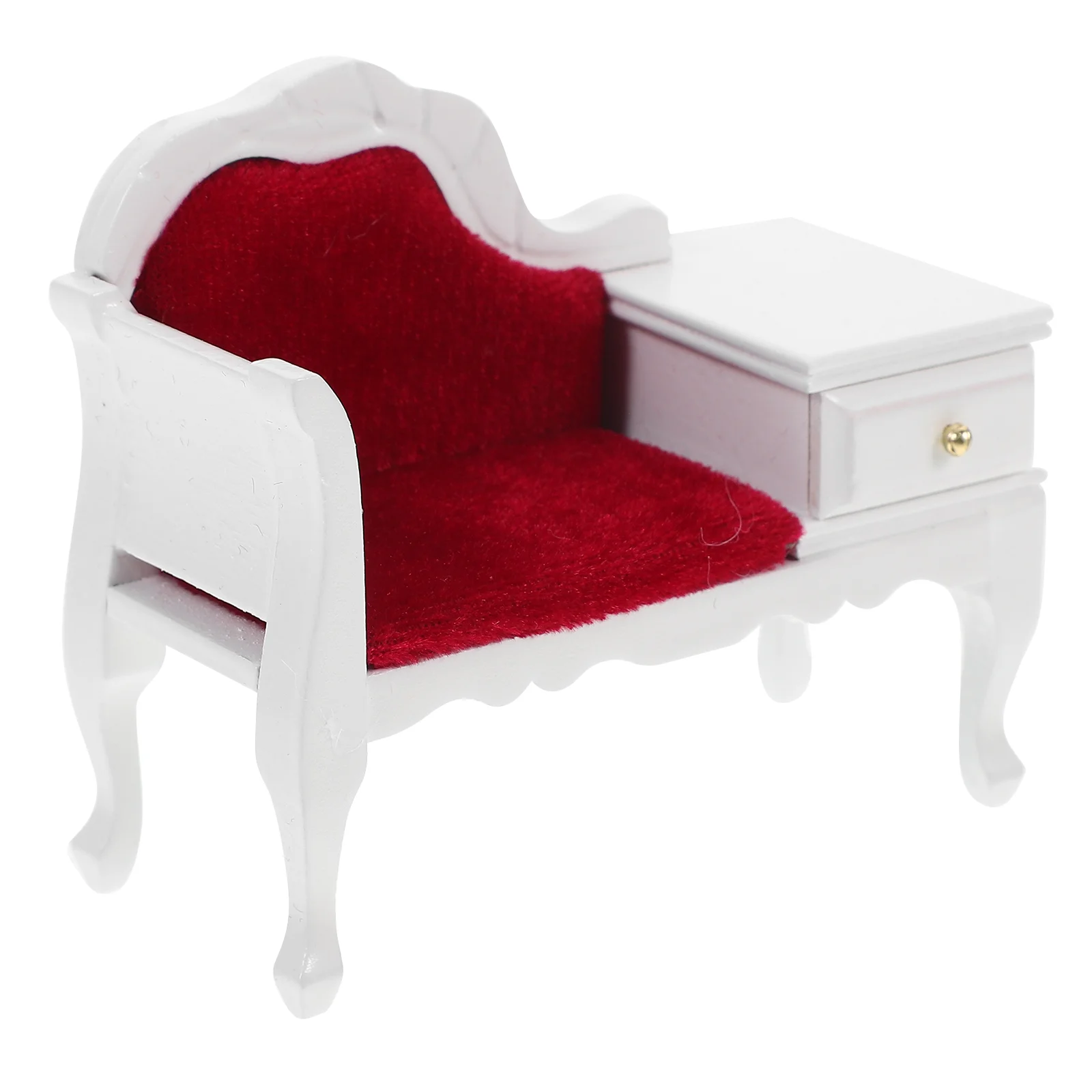 

Miniature Dollhouse Furniture Dollhouse Sofa Chair Drawer Mini Wooden Dollhouse Couch Victorian Bench Chair Model Dolls