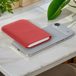 Premium MagSafe Wireless Magnetic Leather Battery Case (Red)