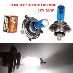 Super Bright 6000K White Halogen Fog Light Bulbs - 55W 12V (Set of 2) (6000 K)