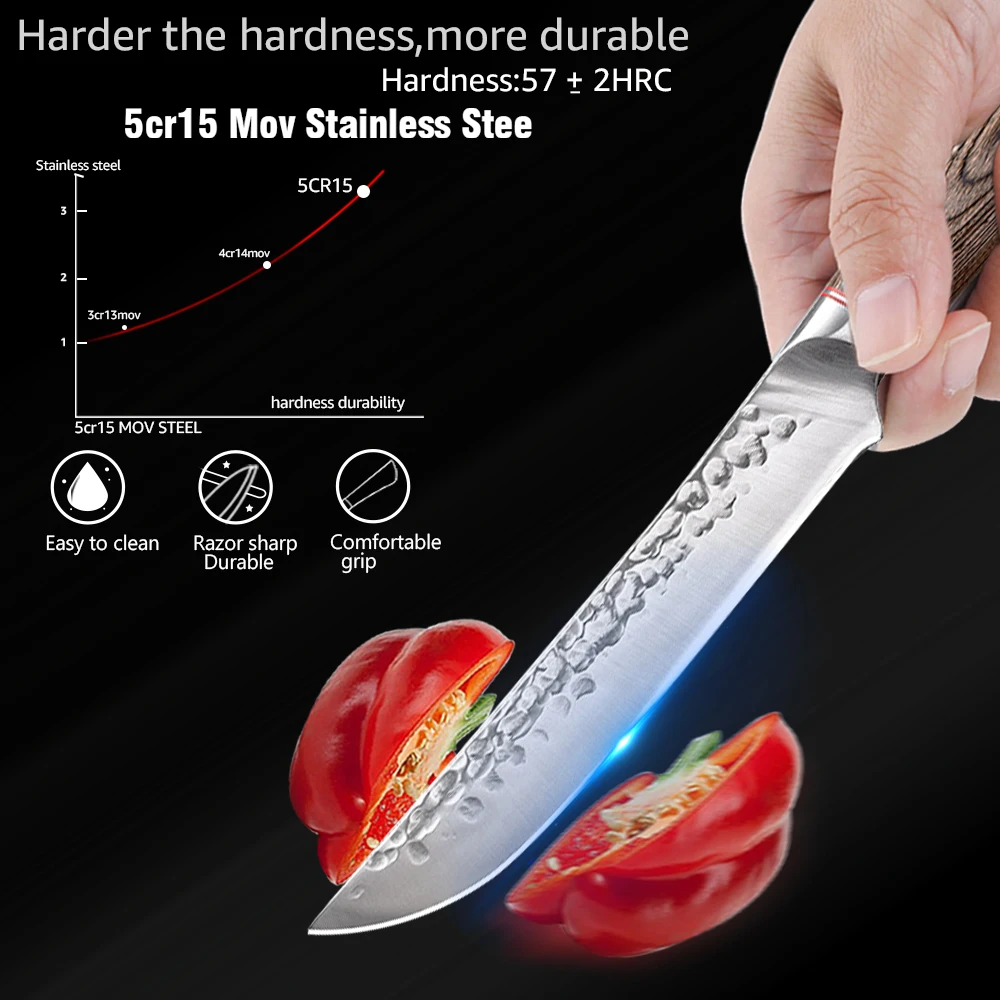 Kitchen Knifes Handmade Forged Chef Boning Knifes Meat Cleaver Butcher Knife Vegetables Fish Fruit Chopping Slicing Cutter Tools - 2