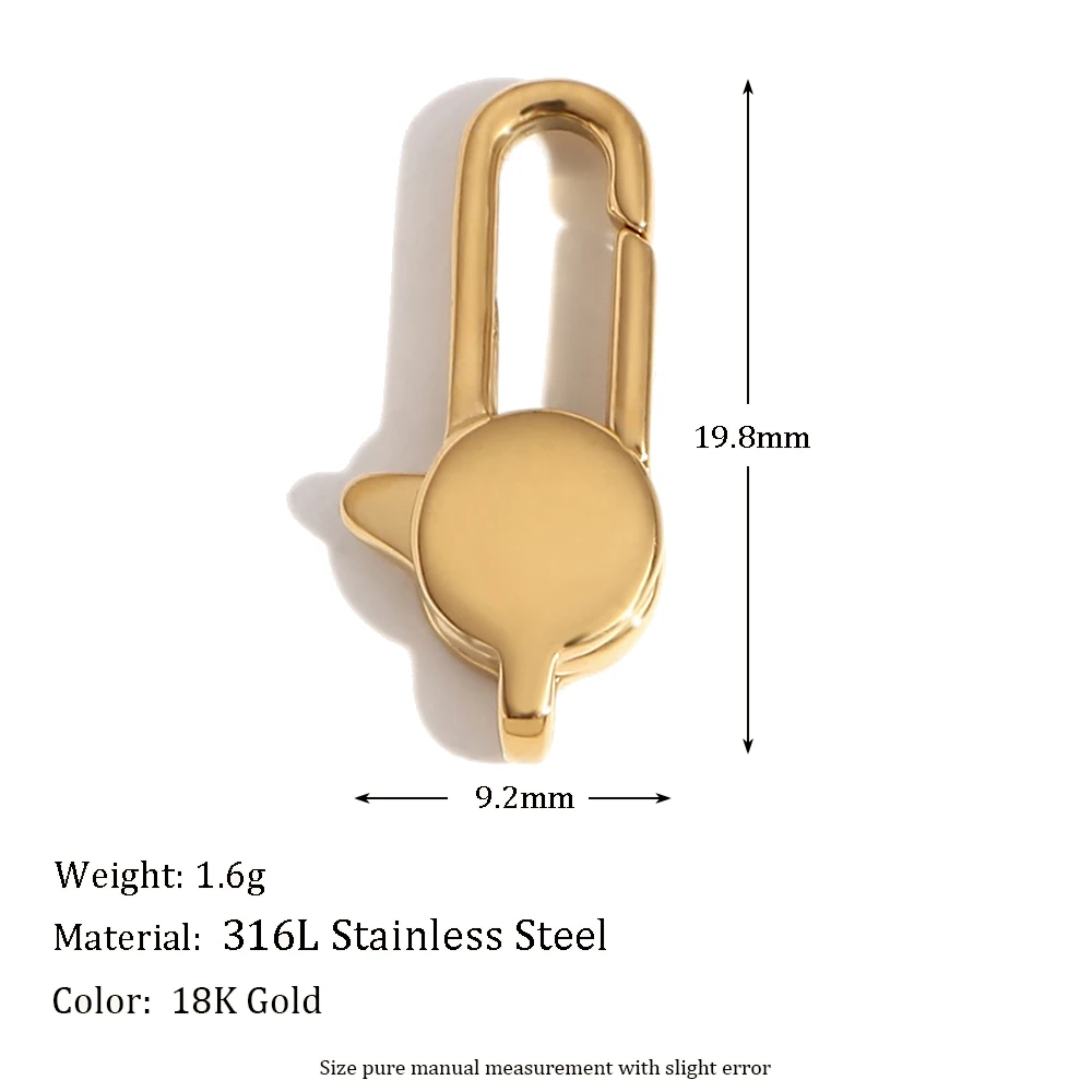 Elegant Round Oval Buckle Pendants - 18k Gold Plated Stainless Steel