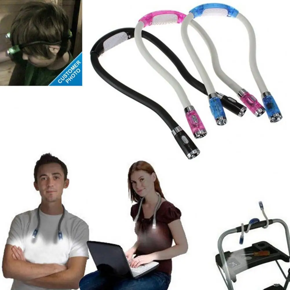 Usb Rechargeable Reading Light Flexible Neck Light Flexible Hands-free Neck for Reading Repairing Working Rechargeable