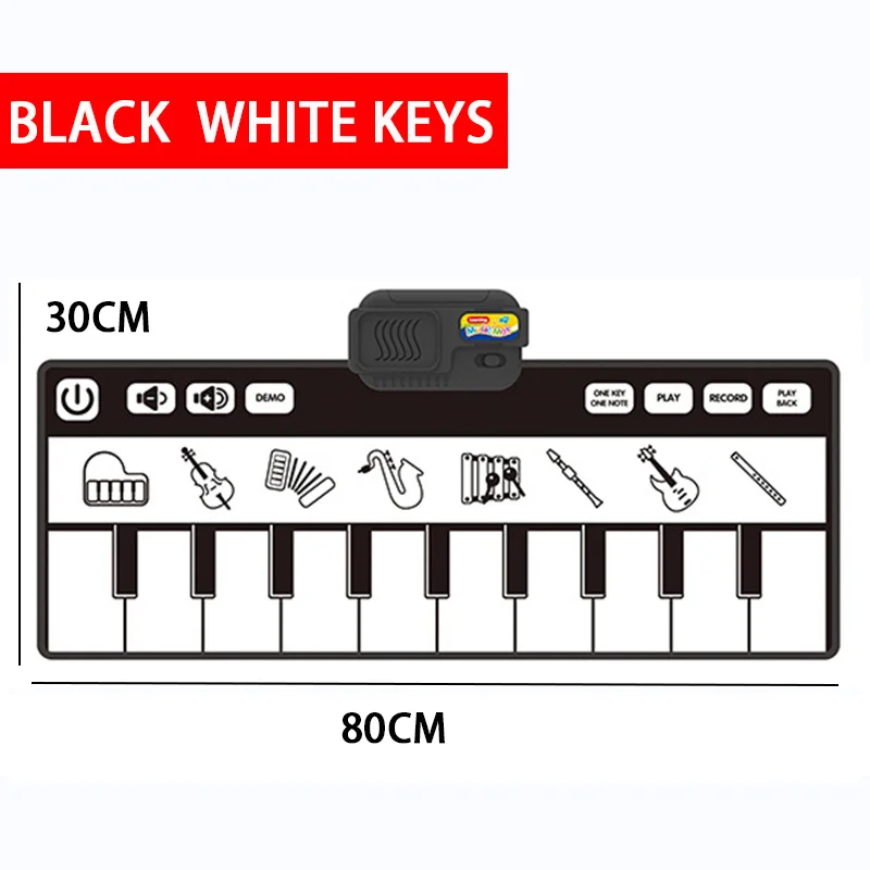 Tapete musical do bebê jogar piano tapete teclado instrumento de música  montessori brinquedos rastejando tapete brinquedos educativos para  presentes do miúdo - AliExpress