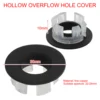 Replacement Brass Made Bathroom Basin Faucet Sink Overflow Cover Black Silver Gold Vintage Bronze With Six-feet  Ring Insert 4