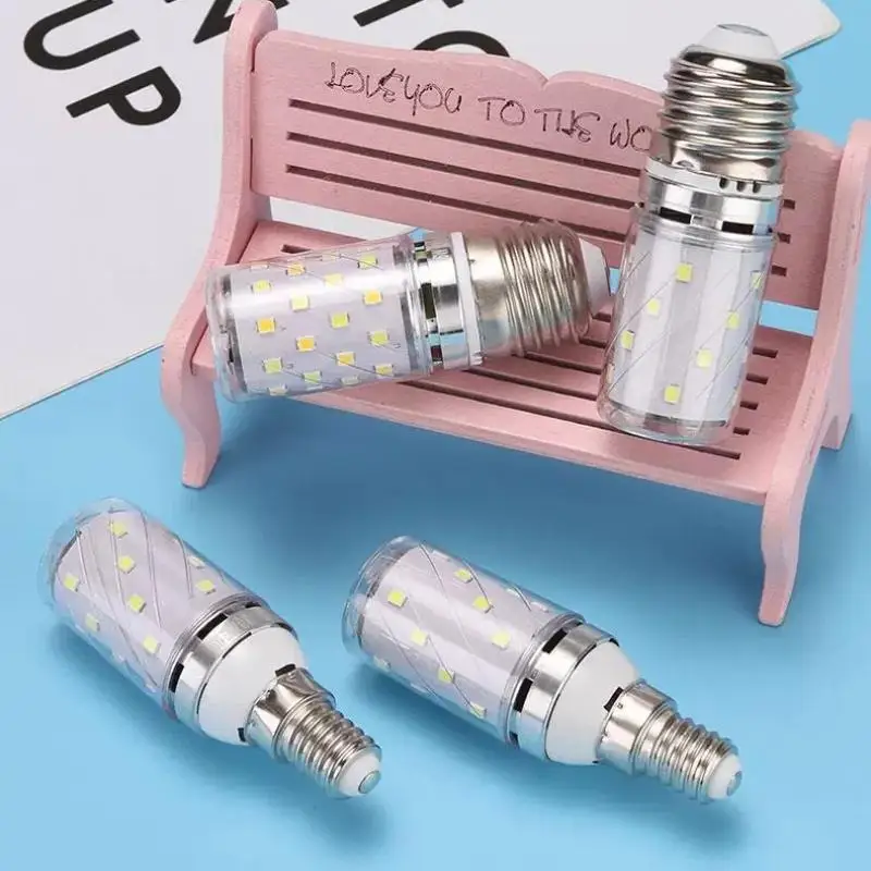 LED 콘 램프 12W 강한 빛 3000K 6000K E27 E14 램프 홀더 가정용 비상 조명 전구