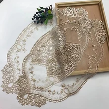 1Pcs European Lace  Dining Table Embroidery Craft Placemat Style Lace Insulation Plate Mat Anti-scald Coaster Table pads Decor