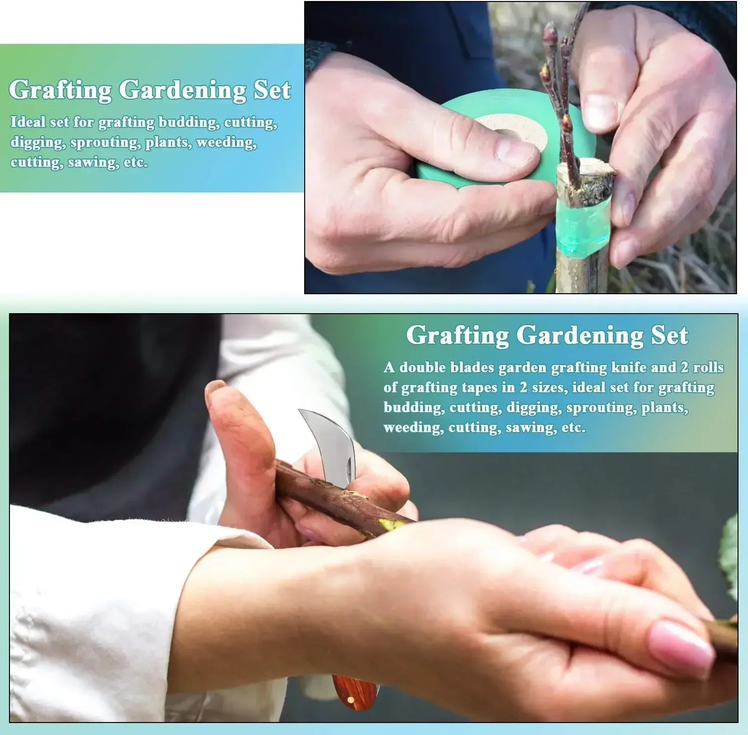 Folding Grafting Knife Grafting Tools Stainless Steel Folding Pruning Knife Bud Grafter Fruit Tree Plant Grafting Pruning Tool