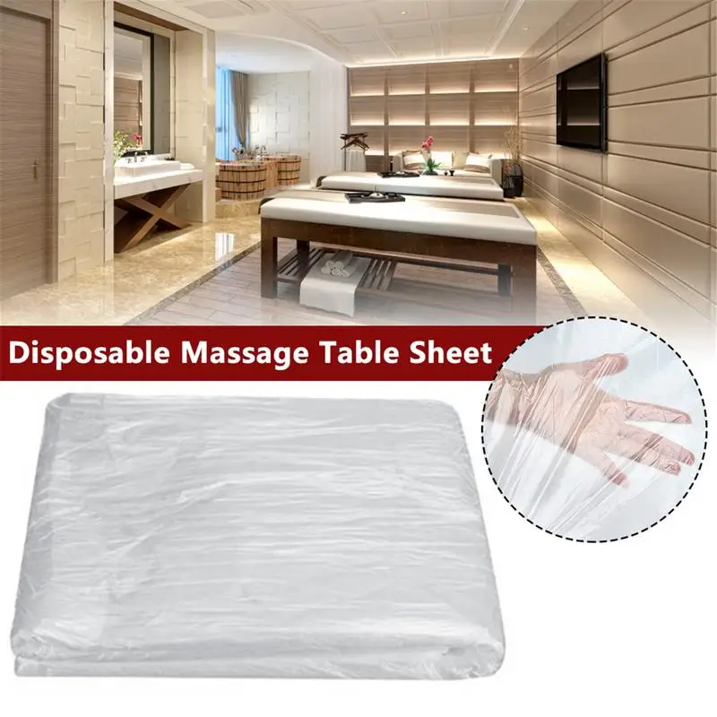 Massage Table Sheets 100pcs One Use PVC SPA Bed Cover Oil-Waterproof Protective Sheets For SPA Tattoo Massage Tables Beds 2