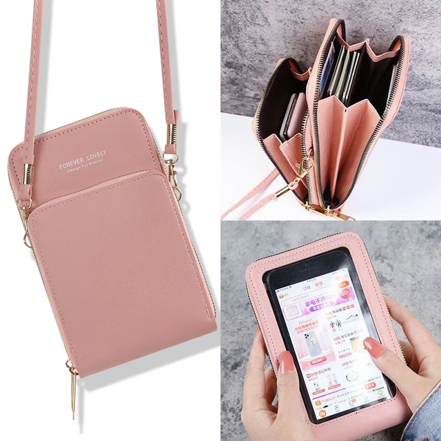 Crossbody Cell Phone Shoulder Bags for Women Touch Screen Phone Wallet Luxury Bags Ladies Card Hold