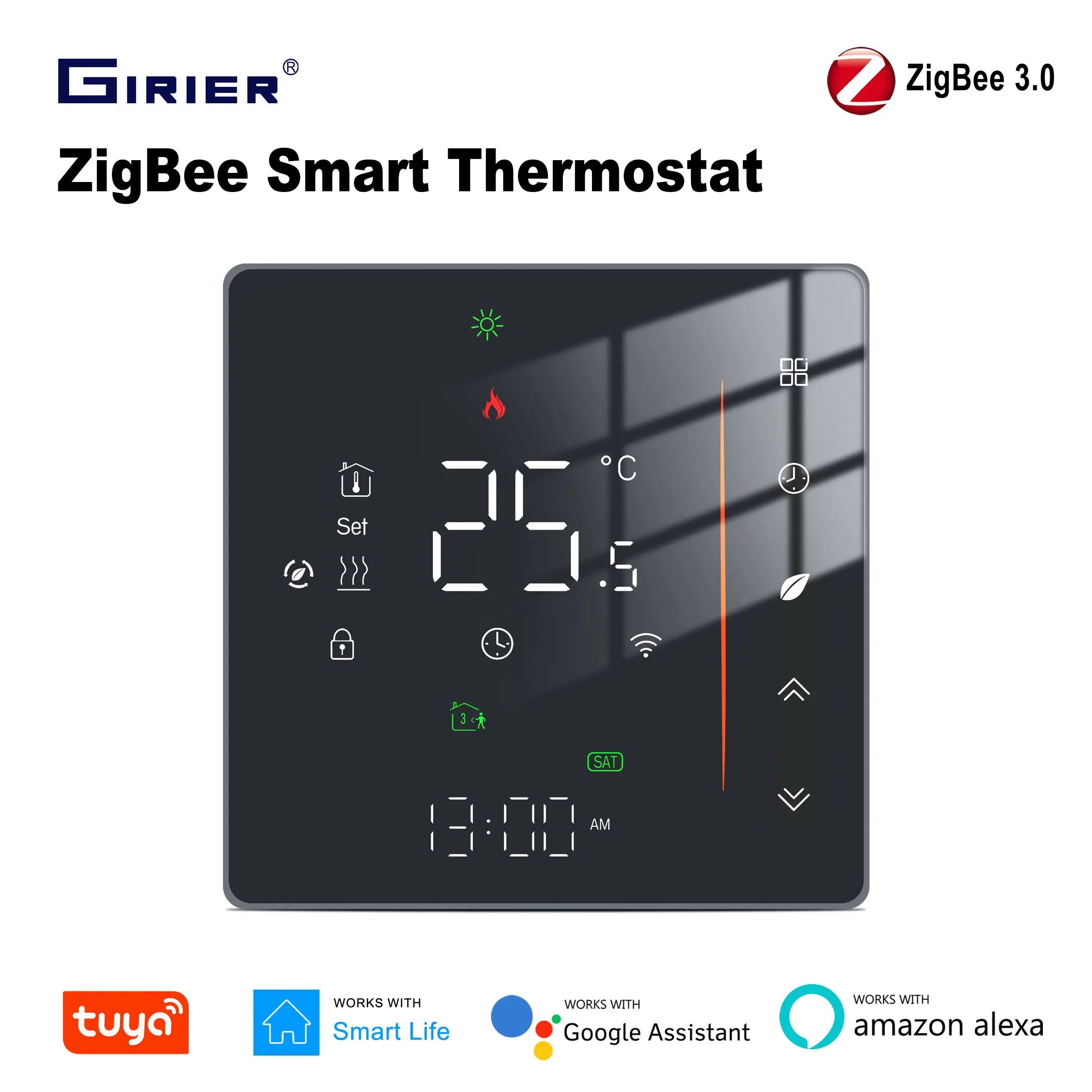 GIRIER Tuya สมาร์ท ZigBee Thermostat สําหรับน้ํา/หม้อต้มแก๊สไฟฟ้าเครื่องทําความร้อนอุณหภูมิ Controller รองรับ Alexa เฮ้ Google 1