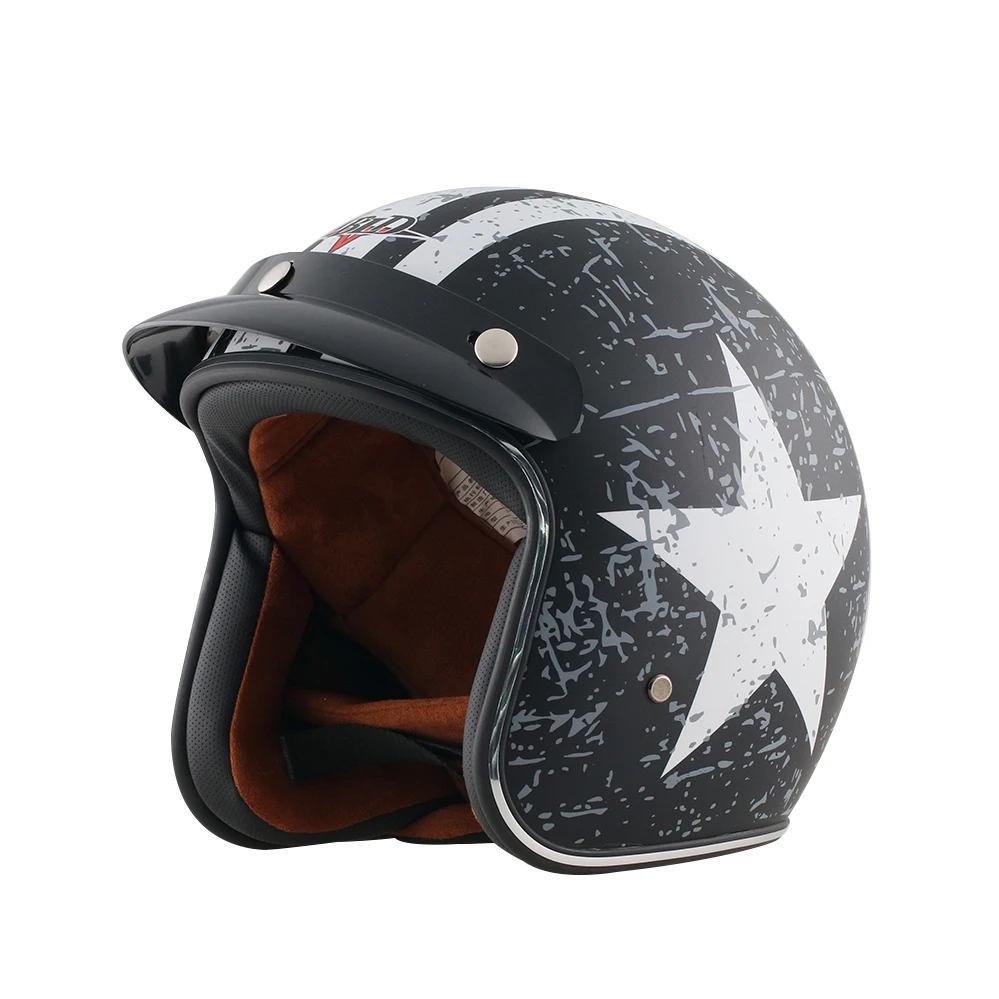 

High Quality Vintage Motorcycle Open Face Helm Japan Korea Retro Scooter Riding Jet Casque Personalized Motorbike Capacete Moto