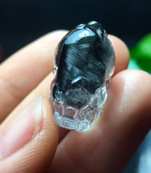 Natural Brookite Platinum Black Rutilated Quartz Pendant 23.3*14.2*11mm Pi Xiu Women Men Bead Jewelry Fashion AAAAAA