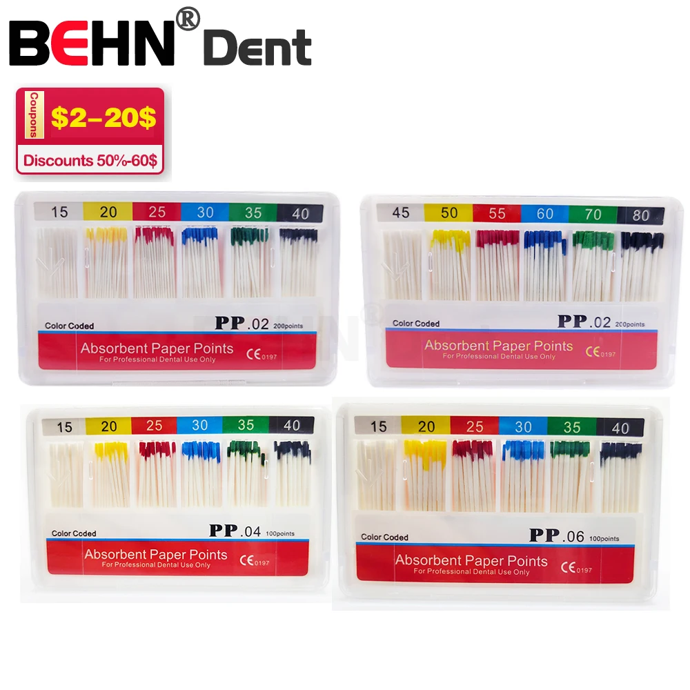DentalAbsorbentPaperPointsRootCanalEndodonticsPureCottonFiber