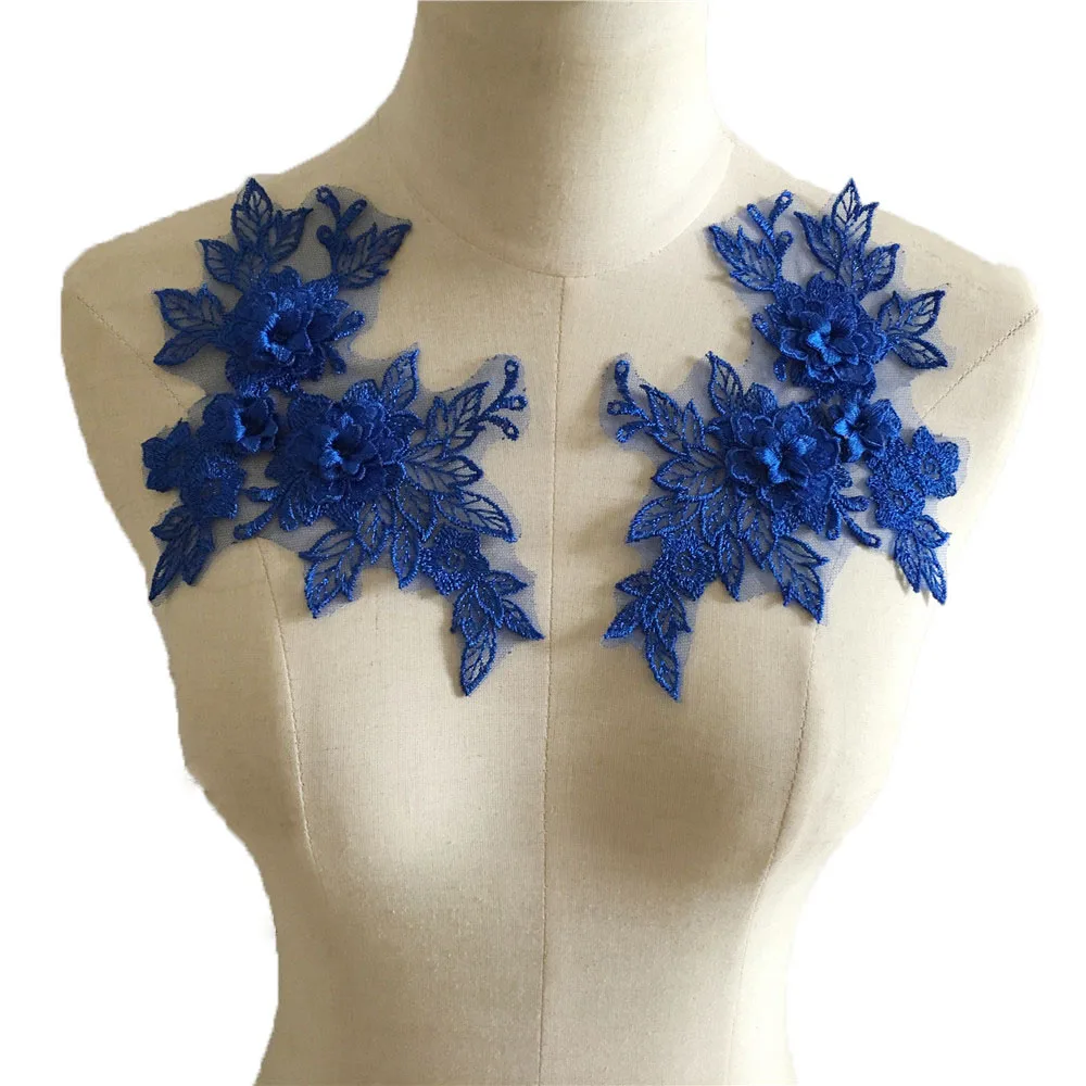 Lace Fabric Lace Garment Accessories Lace Sewing Supplies Lace Decoration Lace Accessories Lace Sewing Accessories 3D 1 Pair Craft Supplies Trim Wedding Dress Decoration Sewing On Lace Embroidered Fabric Needlework Applique