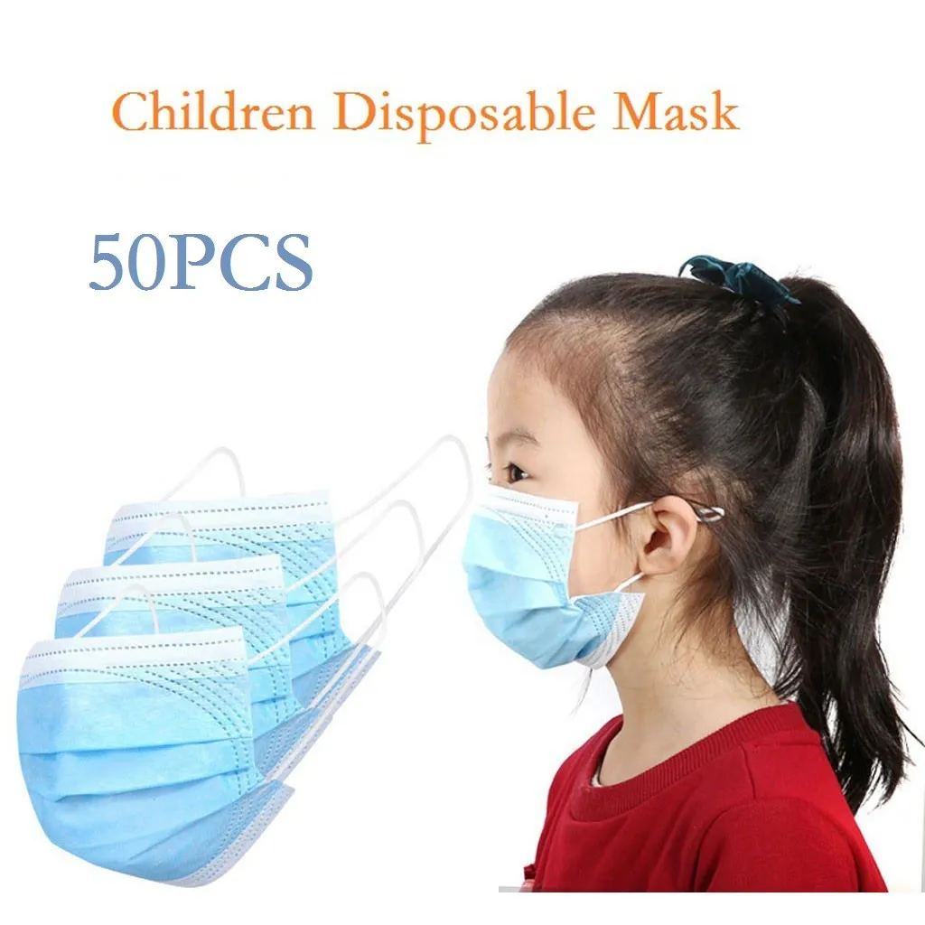 Kids Mask Disposable Face Mask Industrial 3Ply Ear Loop Child Outdoor Dust-Proof Face Protective