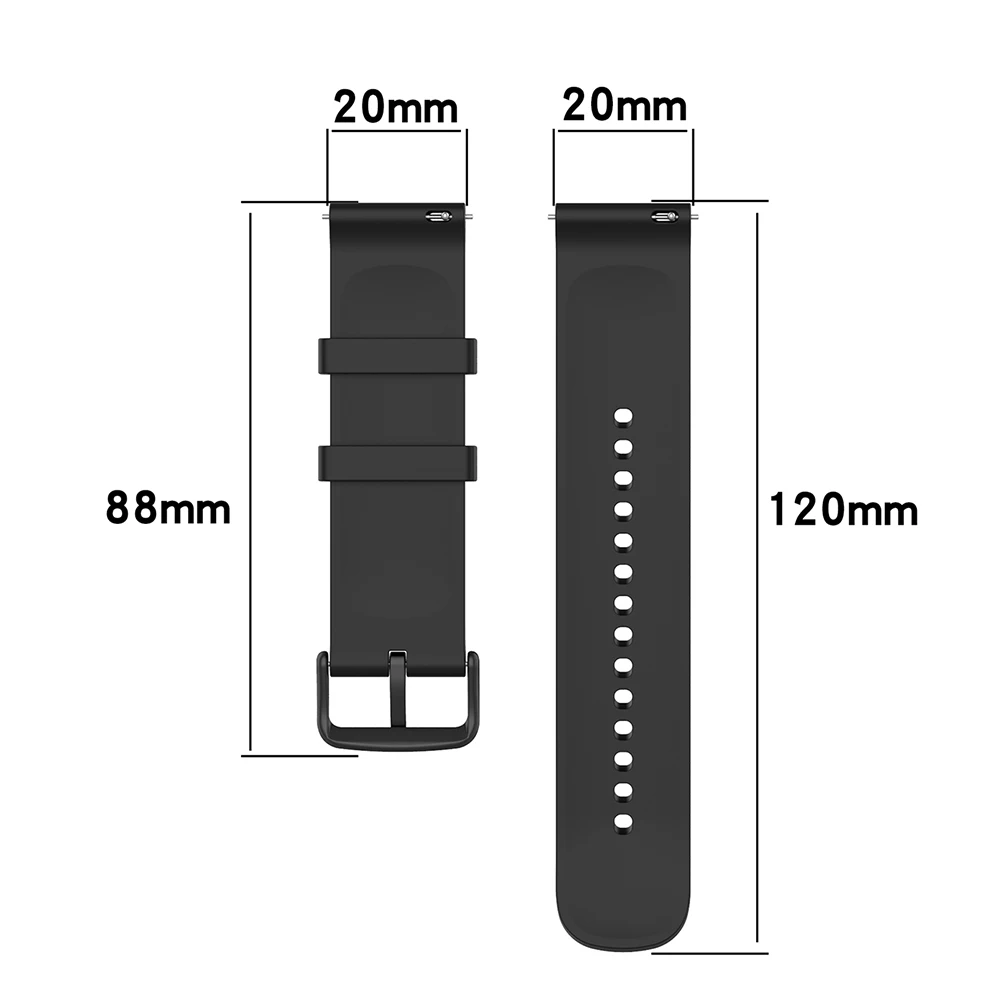 Premium 20mm Silicone Smart Watch Band - Versatile & Comfortable Fit