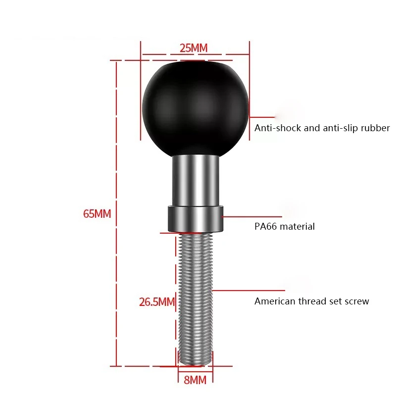 Compact Ball Head Adapter for Motorcycle Handlebar Mount – Ideal for Action Camera Accessories