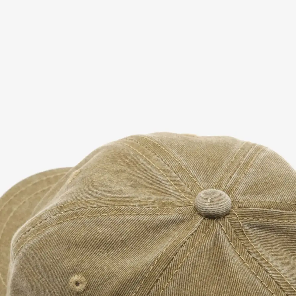 Modische Baseballkappe mit kurzer Krempe, verstellbar, einfarbig, Eimer, Panama-Kappe, gewaschene Baumwolle, Snapback-Kappe, Herbst – Detail 5
