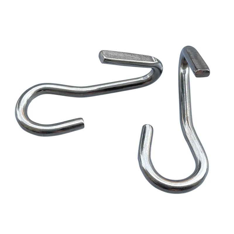 10 Pairs Stainless Steel Hooks Curb Chain Hook Double Hook With Left And Right Sides 5