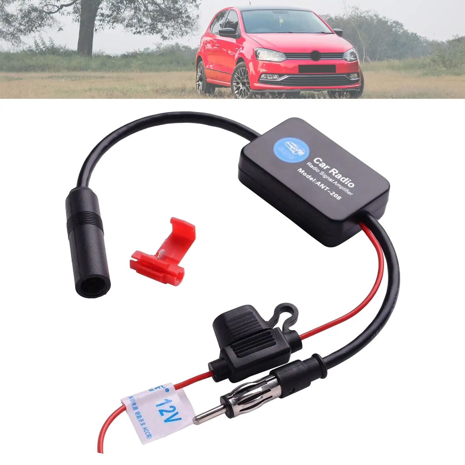 

Fm Radio AM Antenna Signal Amp Amplifier Universal 12V Noise Reduction Fittings Booster for Vehicle Truck SUV RV Automotive