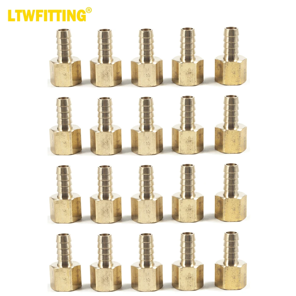 

Латунный штуцер LTWFITTING, штуцер 3/8 дюйма, штуцер для шланга x 3/8 дюйма, Женский NPT топливный водяной катер (комплект из 20 штук)