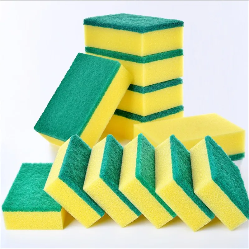 High-Density Right-Angle Dishwashing Sponge Cleaning Kitchen Household Scouring Pad Cleaning Sponge Block Cleaning Brush