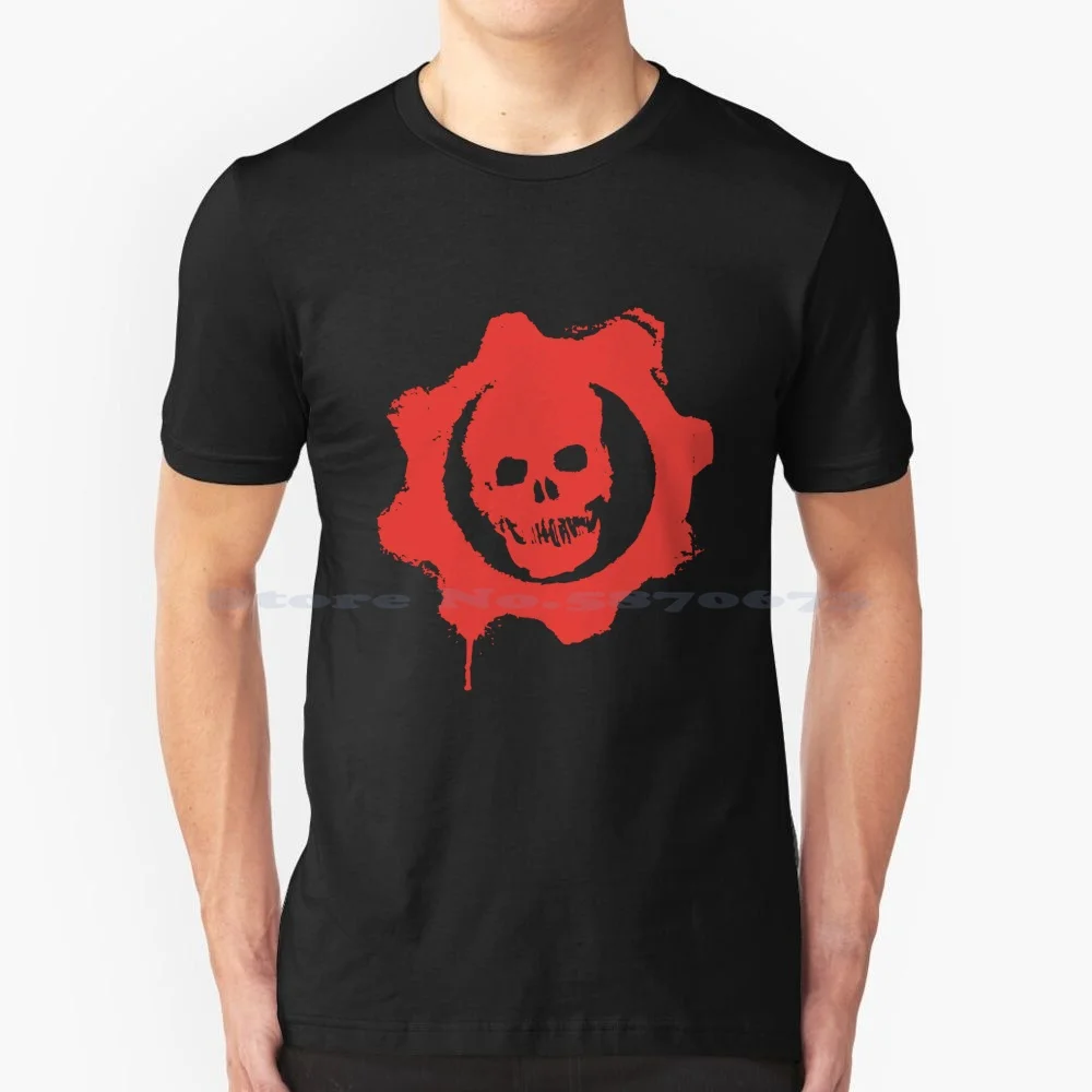 -Gears-Stikers T Shirt 100% Cotone Tee Trendy Of War Video Anni '90 Of War Maniac Estetica Della Carta Da Parati Di Guerra