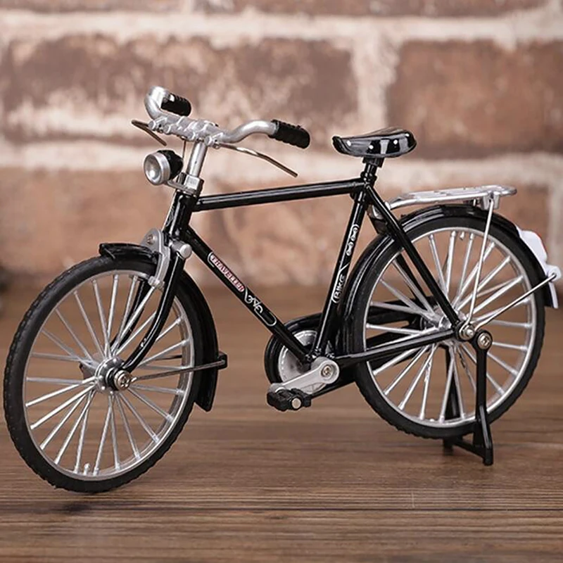 1:10 Model Alloy Retro Bike Diecast Decoration Bike Toys Metal Toy Black Bicycle Simulation Collection Gifts for boys