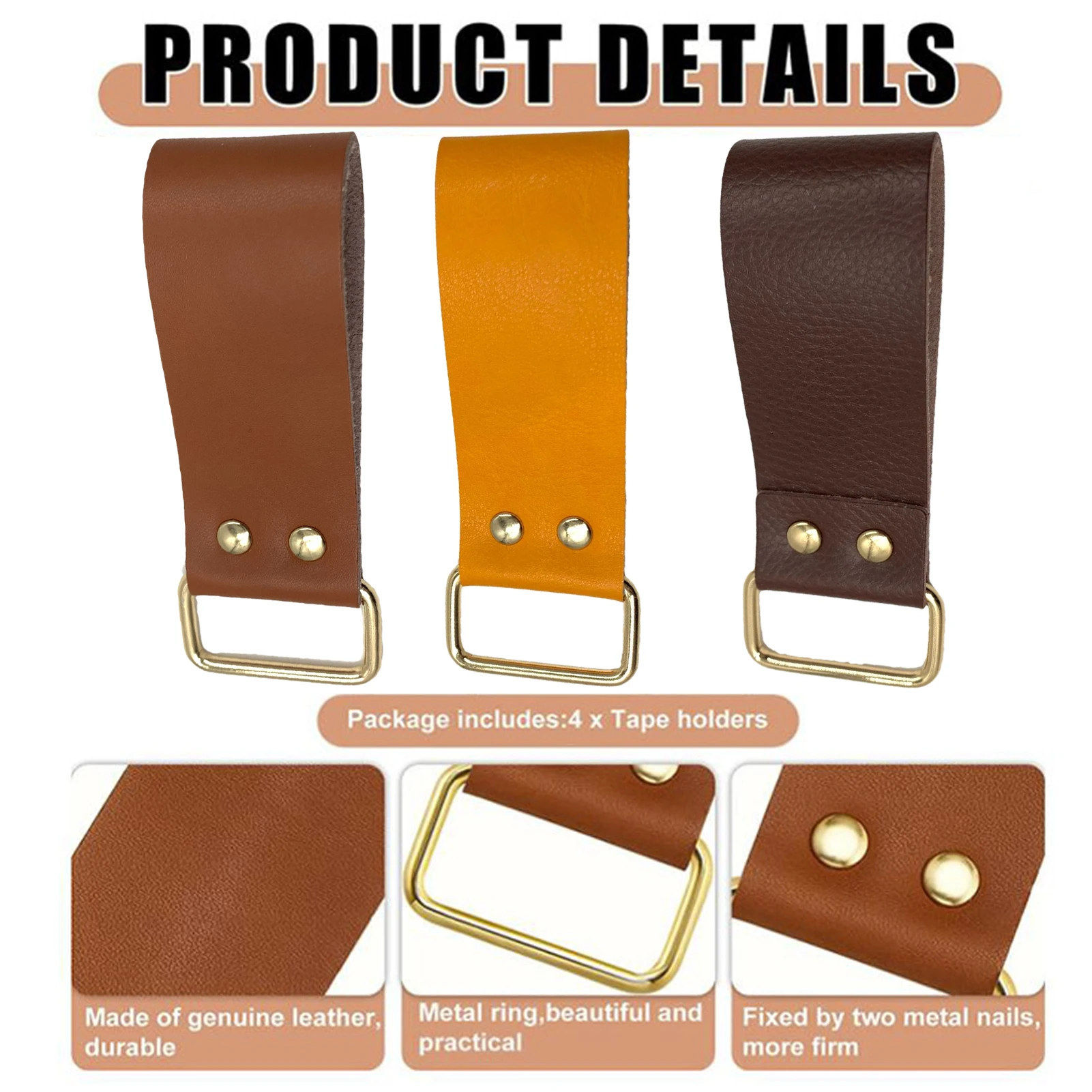 Leather Belt Tool Waist Bag Tape Measure Leather Case Durable Tape Measure Holder, Electrician Labor Insurance Tool Accessories