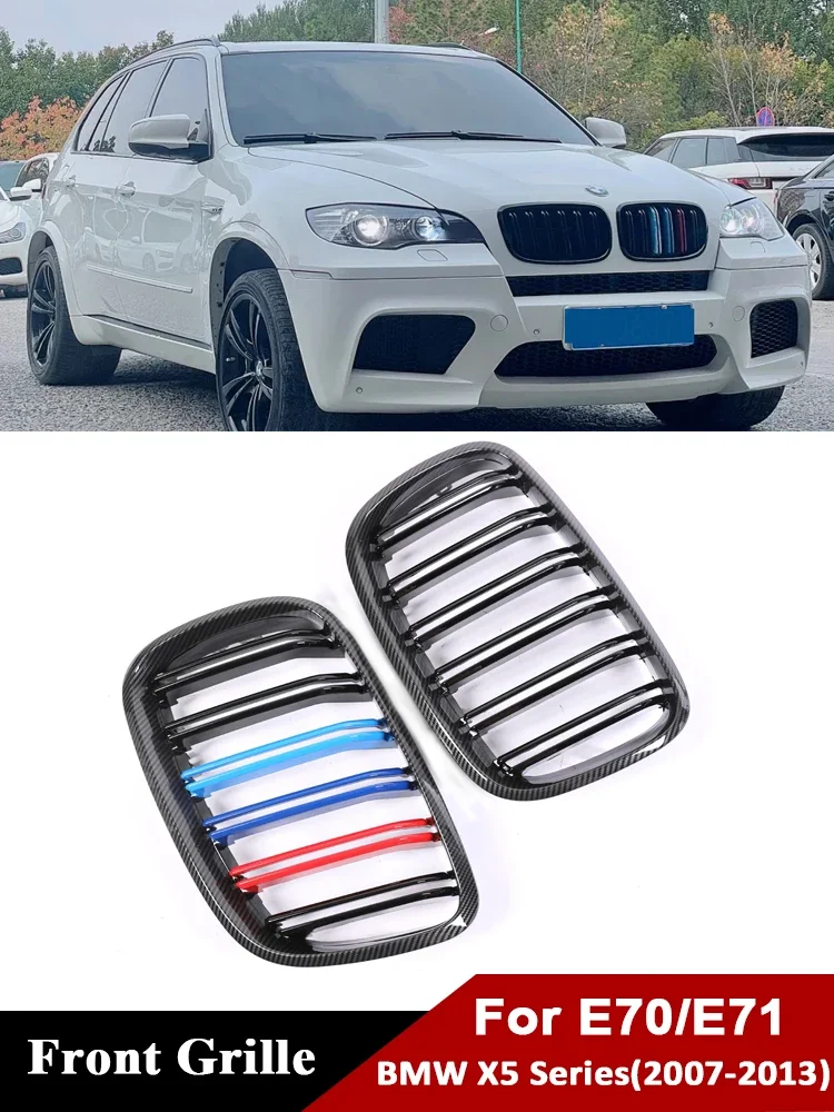 

Carbon Fiber M Color Facelift Grille For BMW X5 X6 E70 E71 2007-2013 Front Bumper Kidney Radiator Racing Grill Cover Replacement