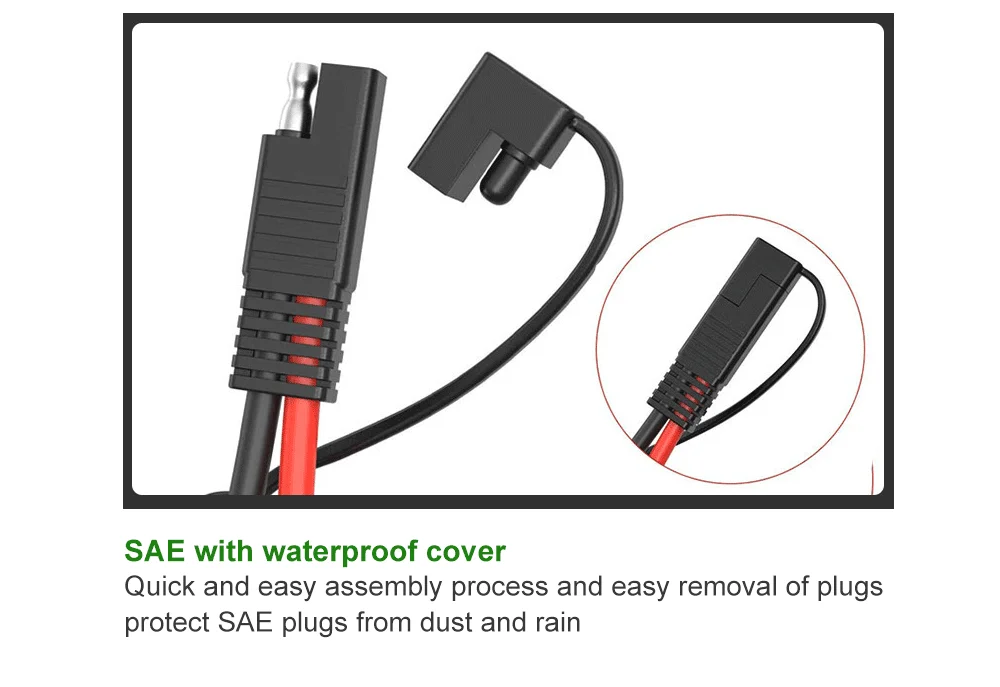 Solar Stecker zu Sae Stecker 30A Photovoltaik Kabel 10AWG Männliche oder Weibliche Fahrzeug Starten Energie Lagerung Batterie Wasserdichte Stecker – Detail 4