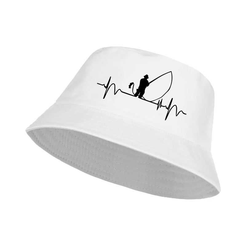 낚시 하트비트 프린트 어부의 모자 가볍고 통기성이 뛰어나며 접이식 남녀공용 ..