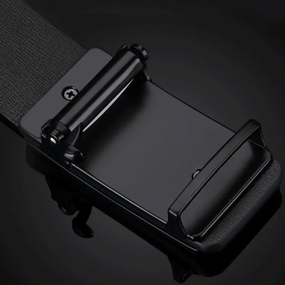 Casual Geometric Genuine Leather Belt Luxury Design Man Automatic Buckle Waist Belt Trendy Brand Business Waistband