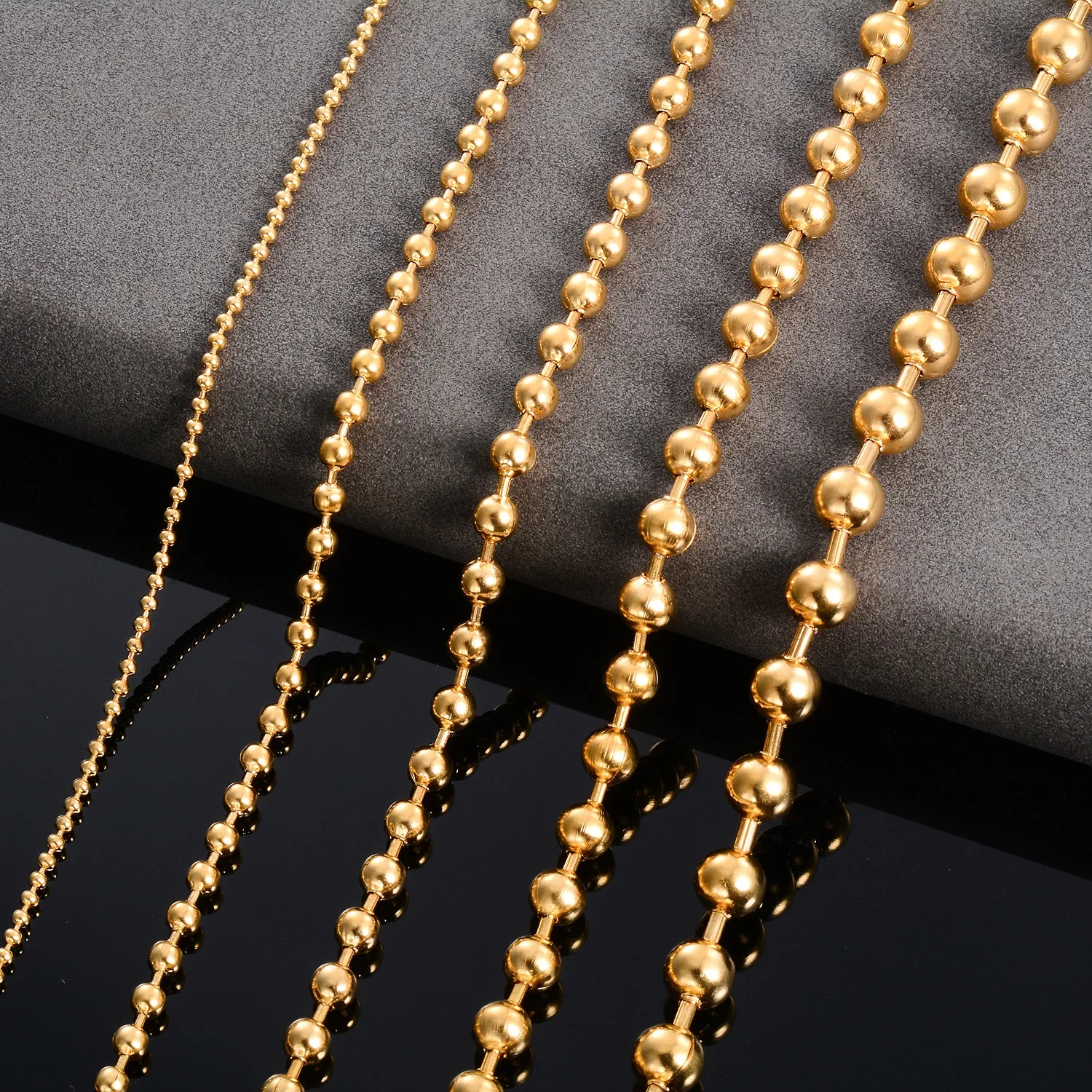 Catena Con Perline In Acciaio Inossidabile | Catena Nuda Per