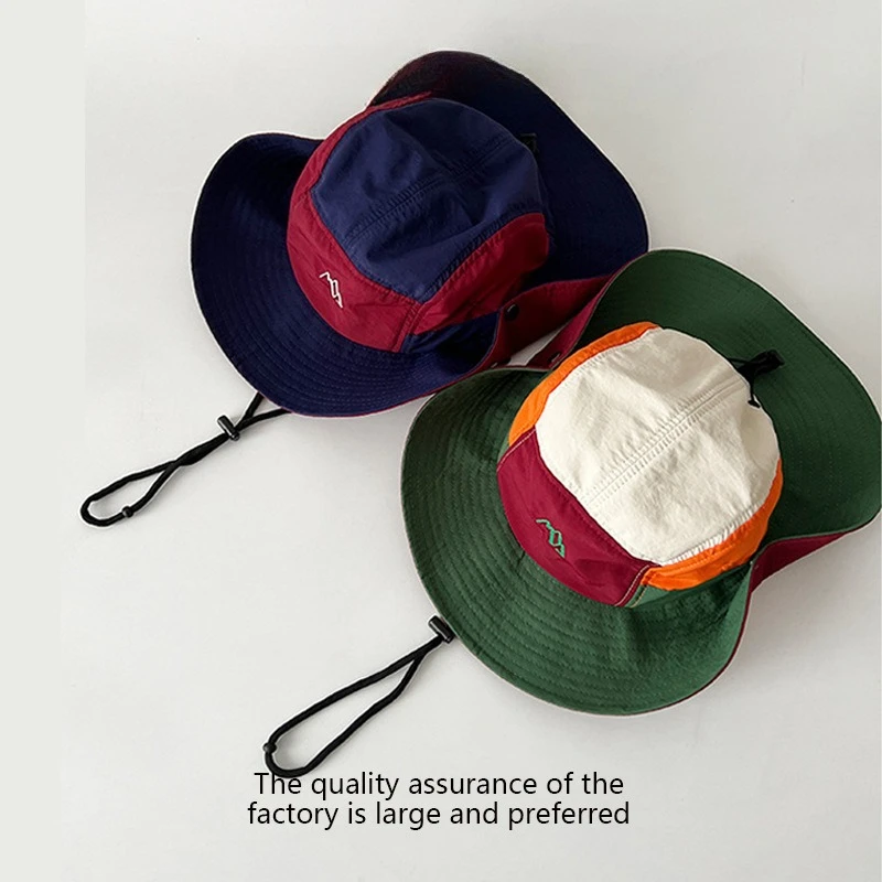 Japanese contrasting color bucket hat women's summer outdoor quick-drying breathable sunshade mountaineering hat camping sun