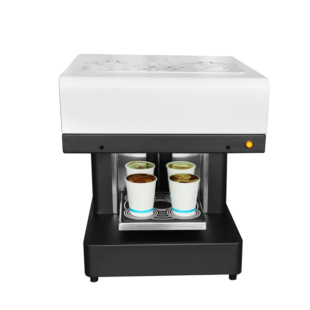 

Automatic 4 Cups Coffee Printer Selfie Edible Ink Printer Coffee Cake Latte Art Beverage Printing Machine Fast Speed Printing