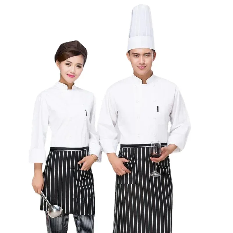Chef Uniform Long Sleeve Pure White Food Processing Factory West Point Baker Work Clothes