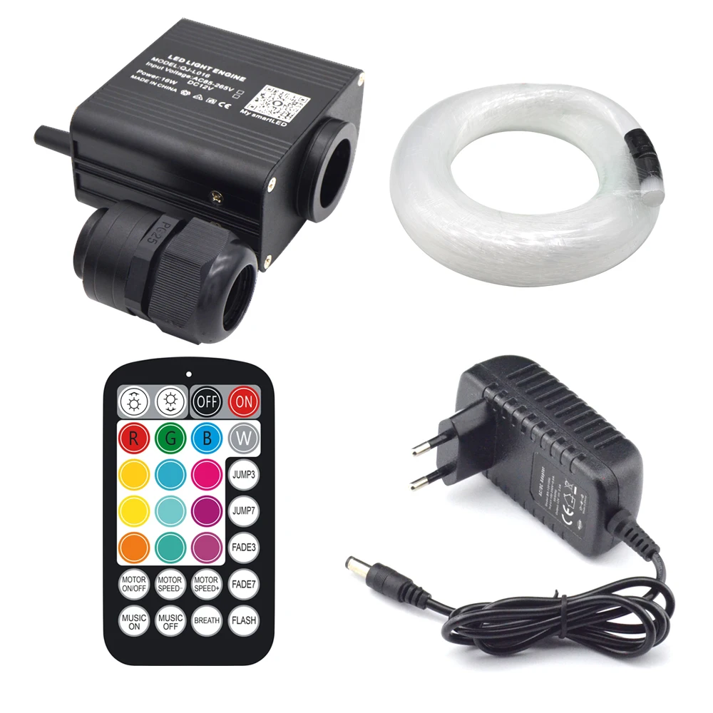 16W Twinkle RGBW Fiber Optic Star Ceiling Lights Kit Smartphone APP Control Car Roof Starry Sky Fiber Optic Light