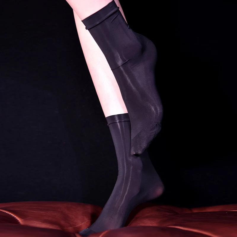 Sexy ženy muži bonbóny barva mazat lesklý vysoký punčošky vintage leskle onanovat sexy striktní tvarování elastická punčošky lýtko ponožky