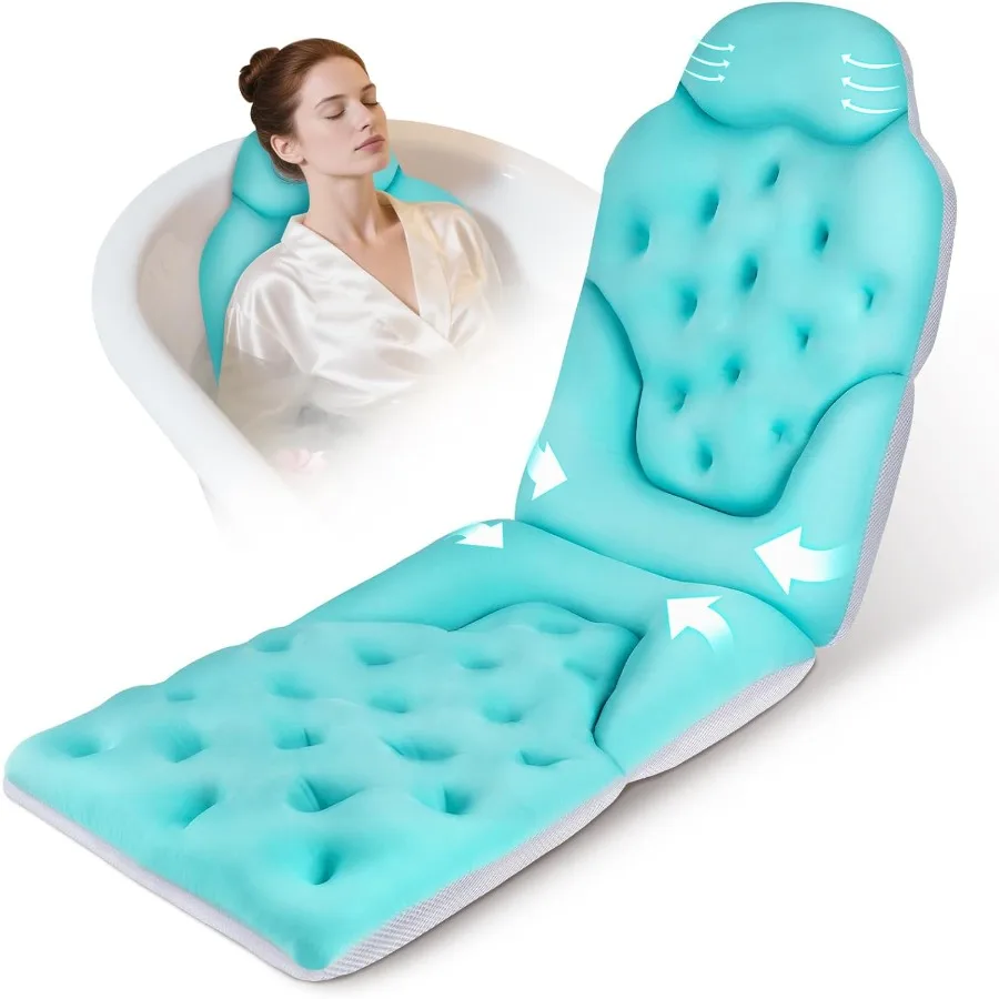 Luxury Full Body Bathtub Pillow with Suction Cups