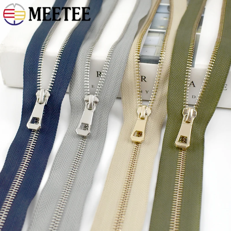 35-85cm 5 재킷용 금속 지퍼, 오픈형 지퍼 테이프, 금색/은색 가방 지퍼 수리, DIY 의류 가방 지퍼, 바느질 액세서리