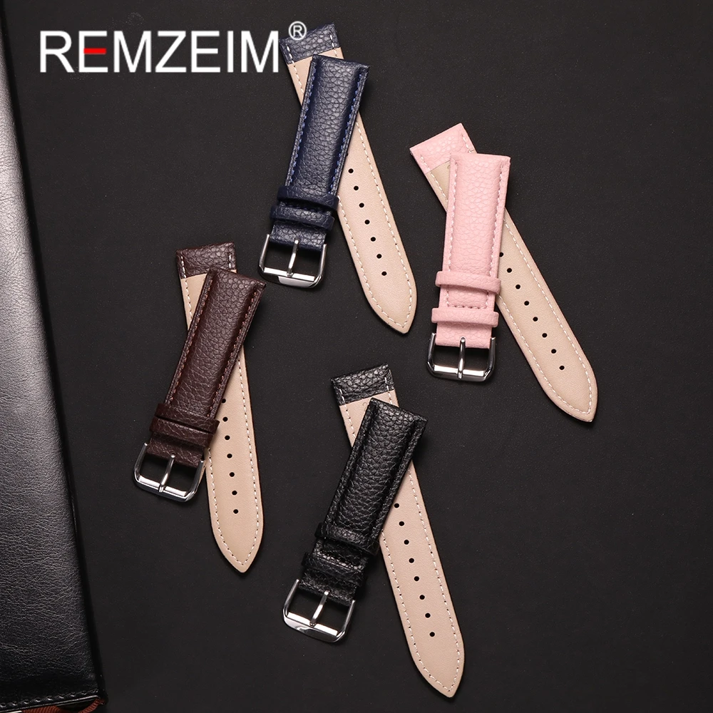 Elegant Lichee Pattern PU Leather Wristwatch Strap - Unisex Replacement Watchband Accessory